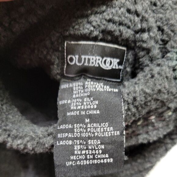 Outbrook Coat Women M Fleece Jacket Grey long Sleeve Button Patch Pockets Collar - Picture 11 of 14